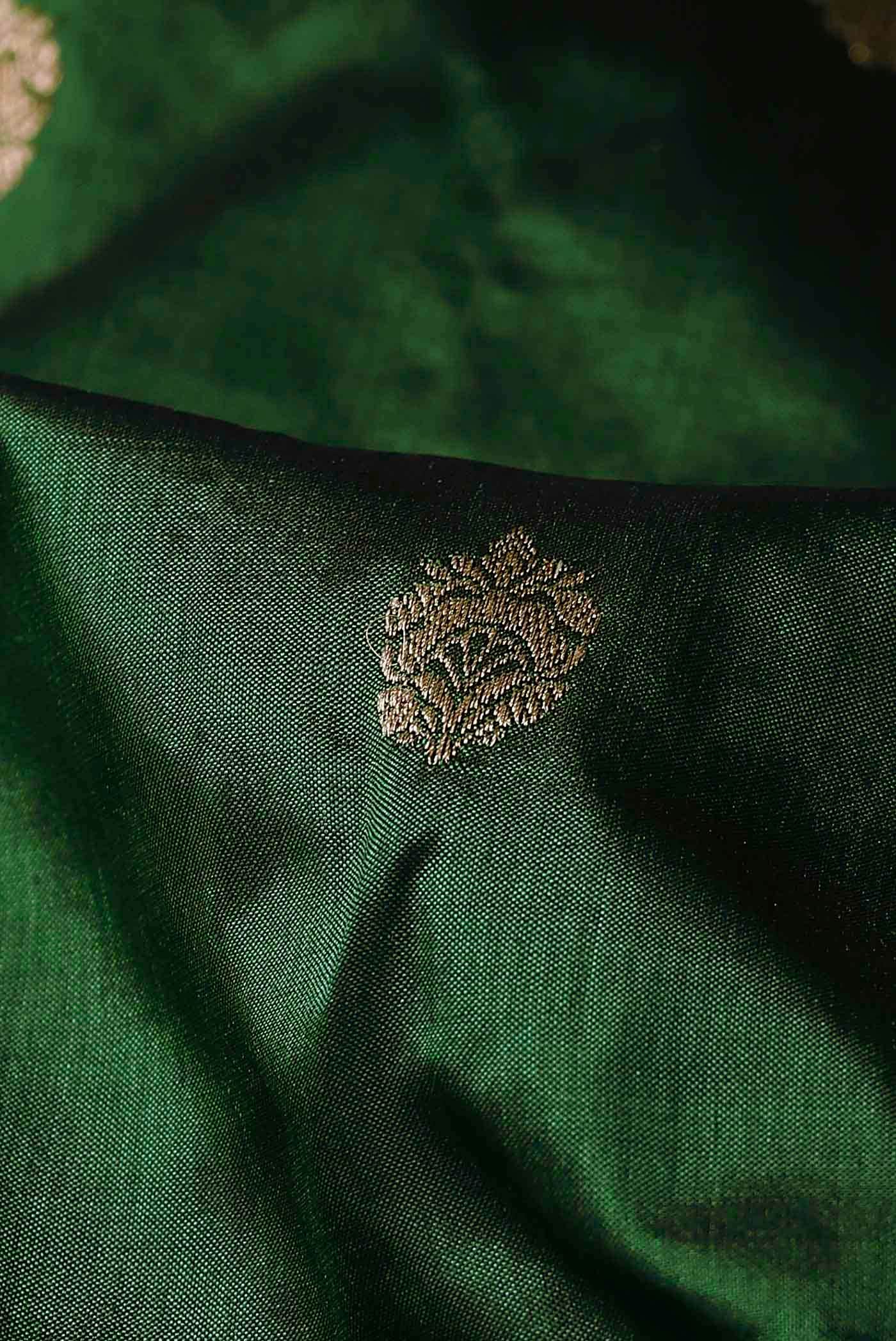 Green Banarasi Katan Silk Saree