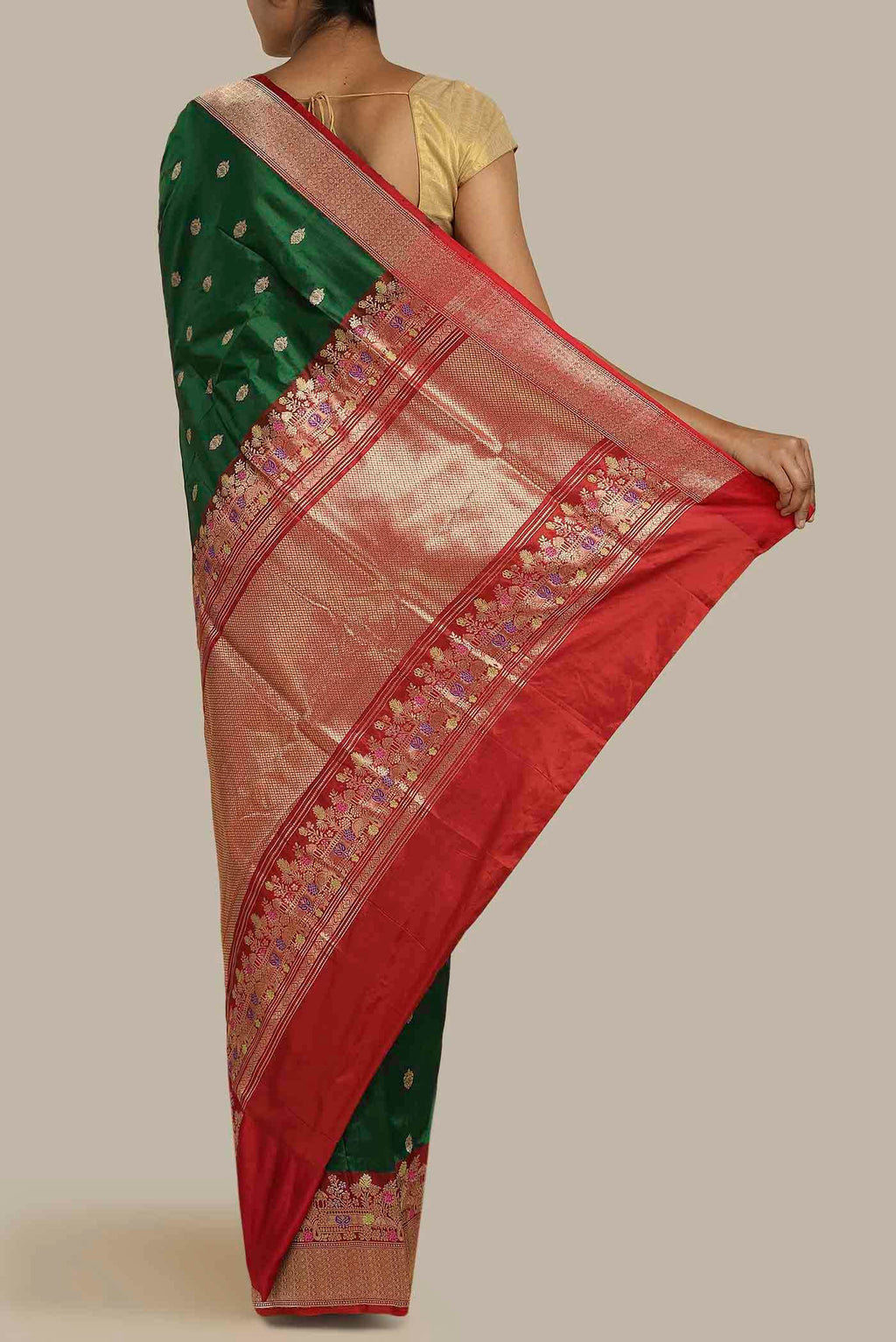 Green Banarasi Katan Silk Saree