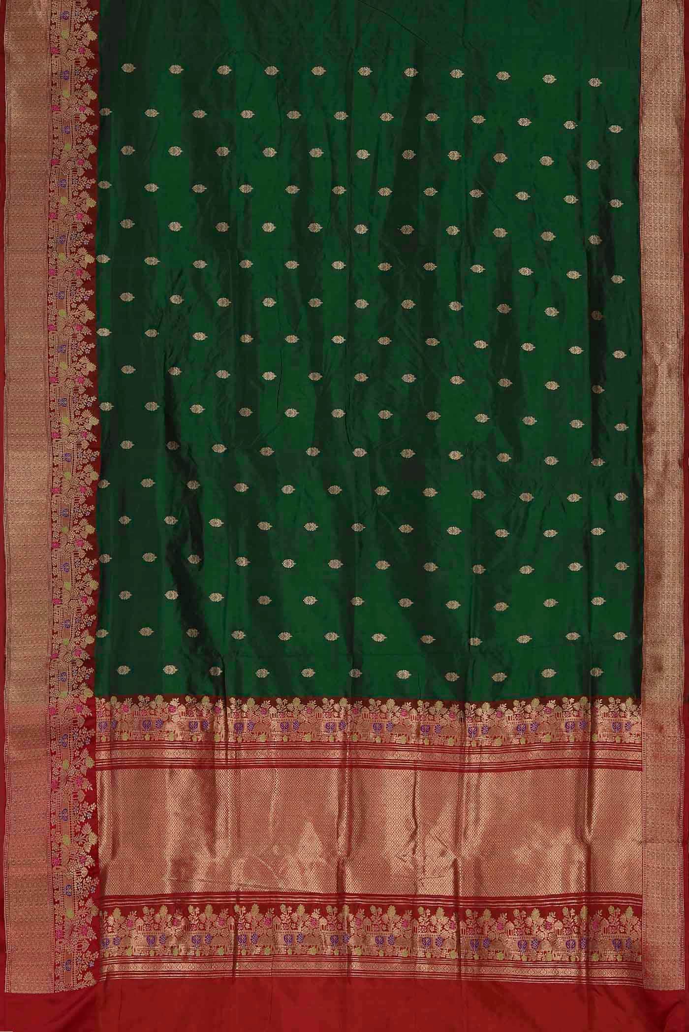Green Banarasi Katan Silk Saree