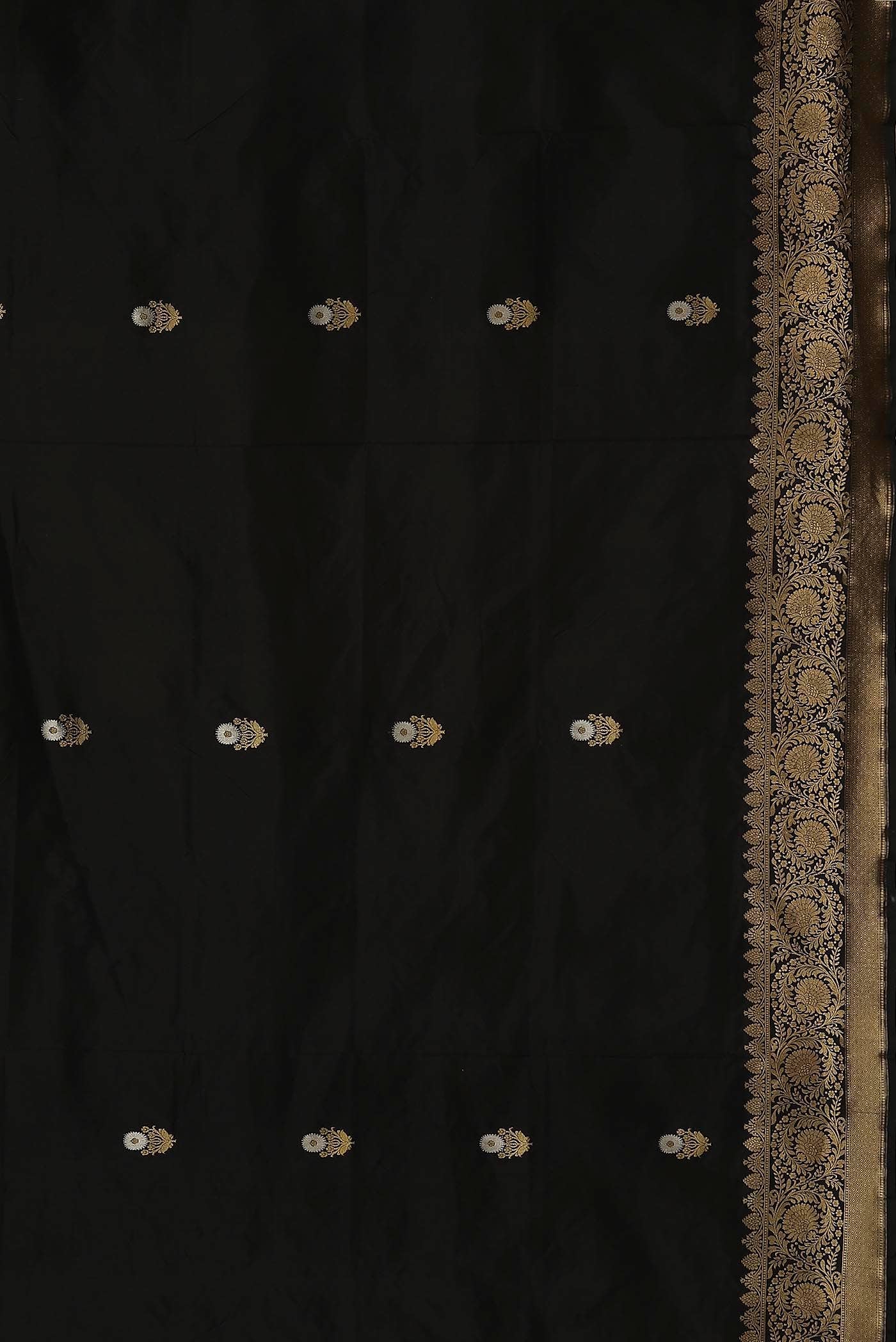 Black Banarasi Katan Silk Saree