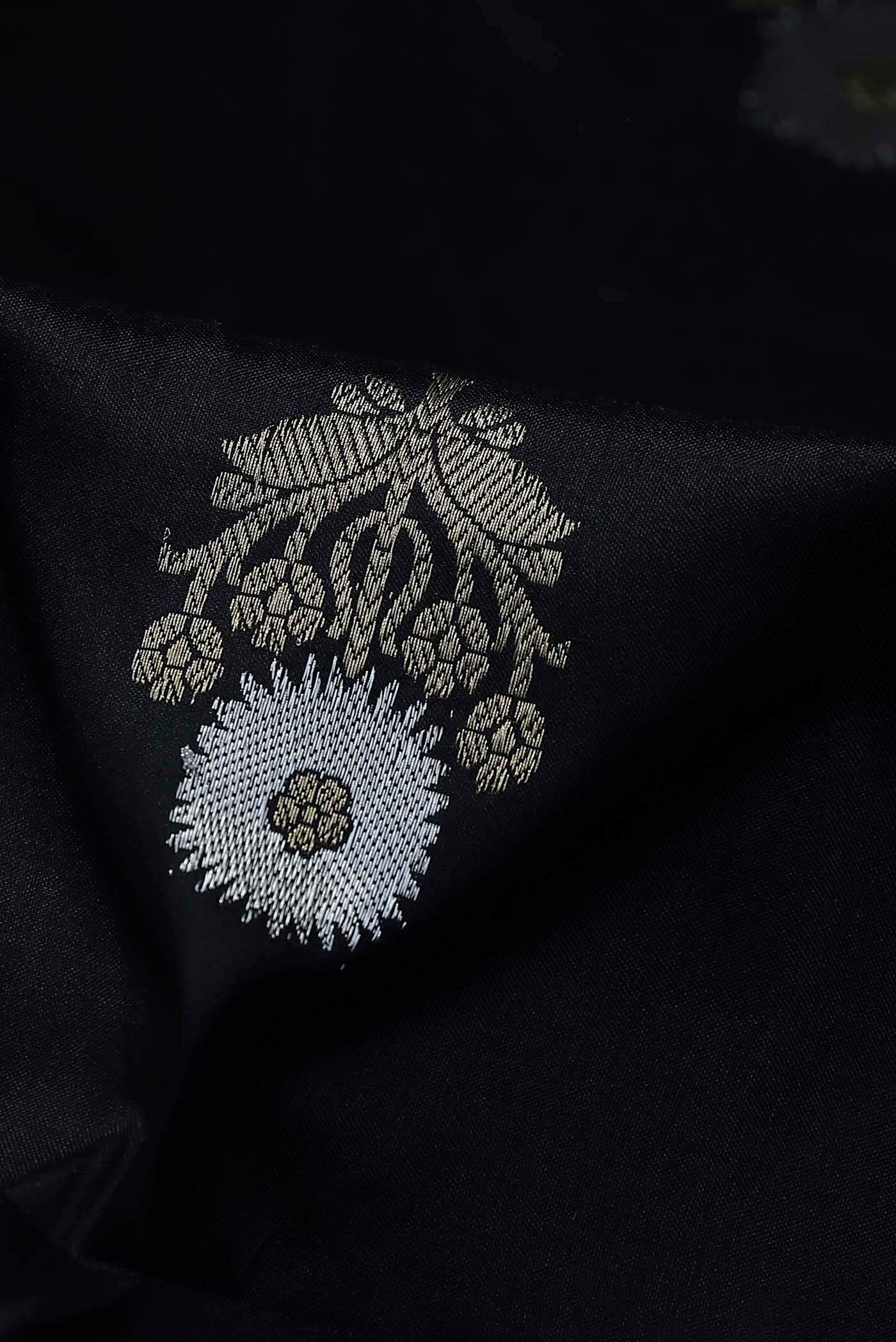 Black Banarasi Katan Silk Saree