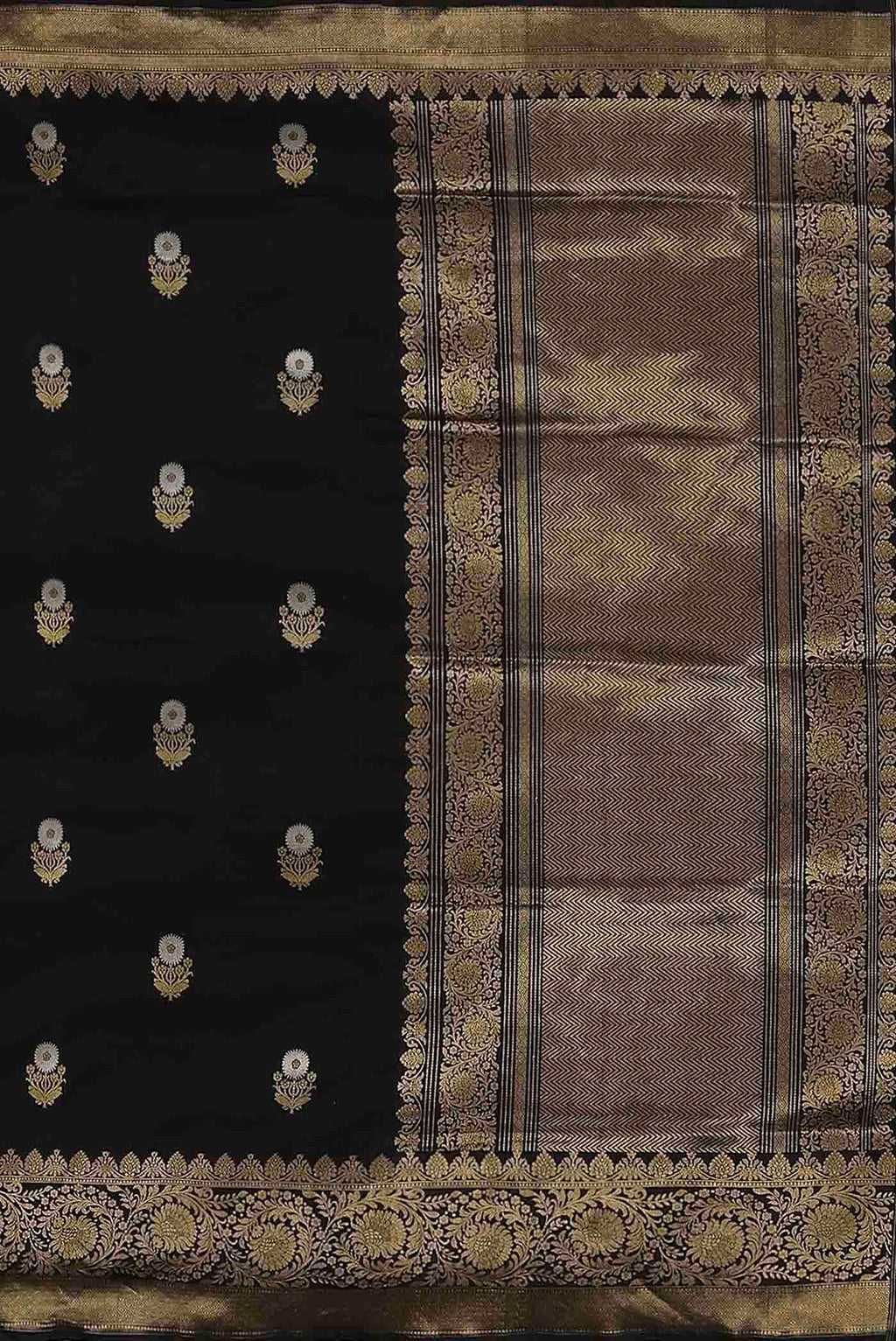 Black Banarasi Katan Silk Saree