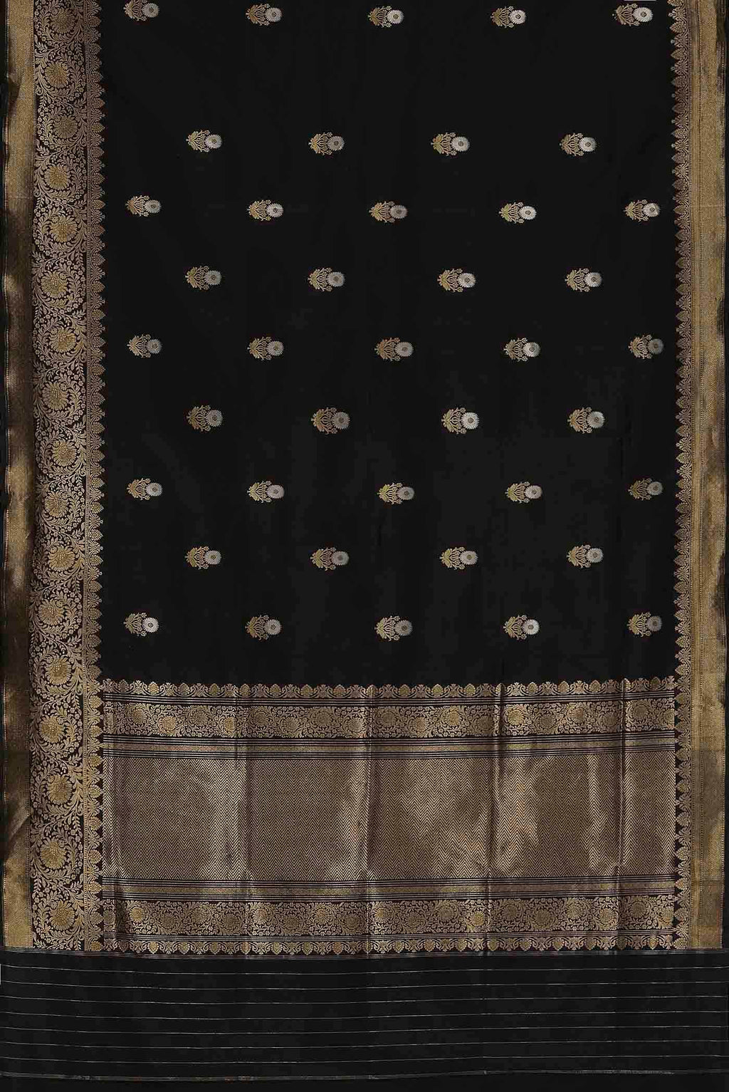Black Banarasi Katan Silk Saree