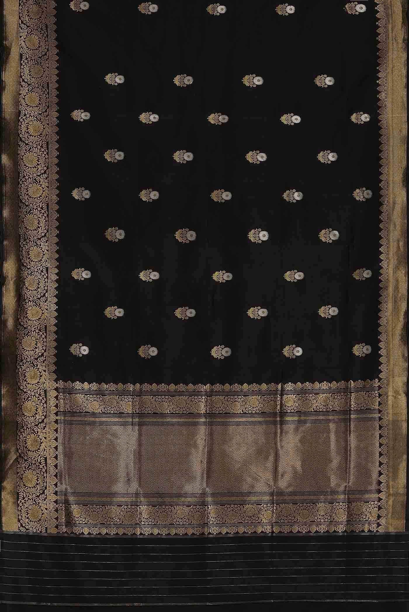 Black Banarasi Katan Silk Saree