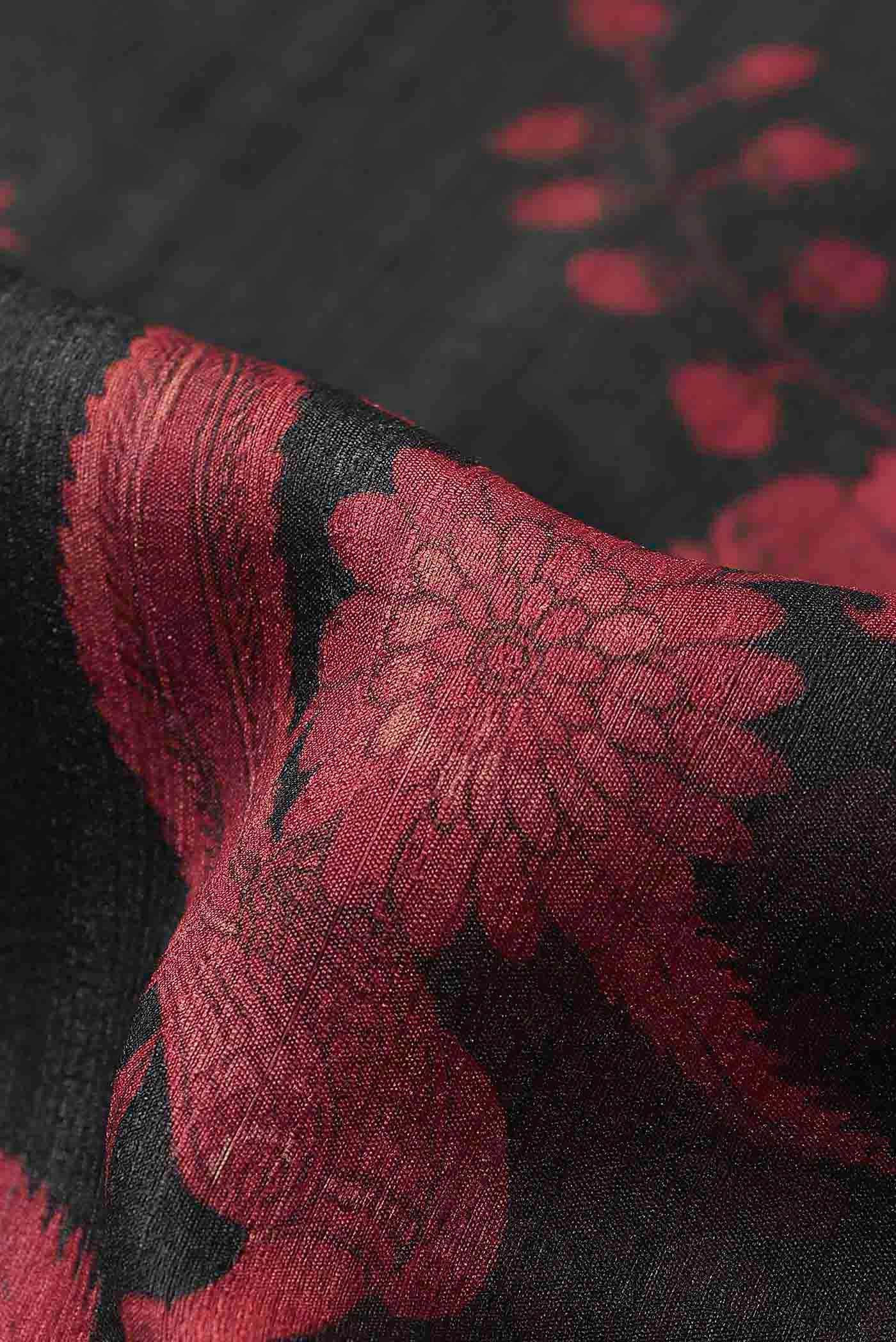 Black Bhagalpuri Tussar Silk Saree