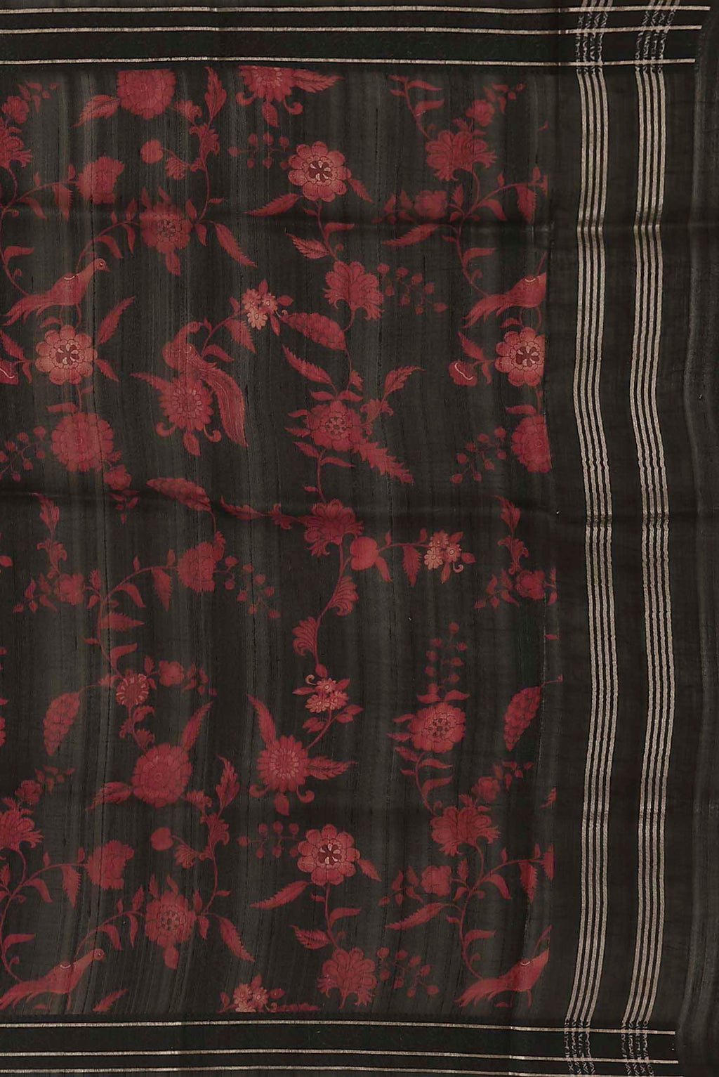 Black Bhagalpuri Tussar Silk Saree