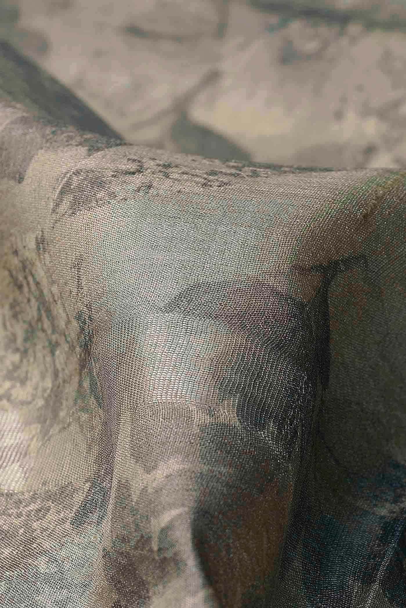 Beige Bhagalpuri Tussar Silk Saree