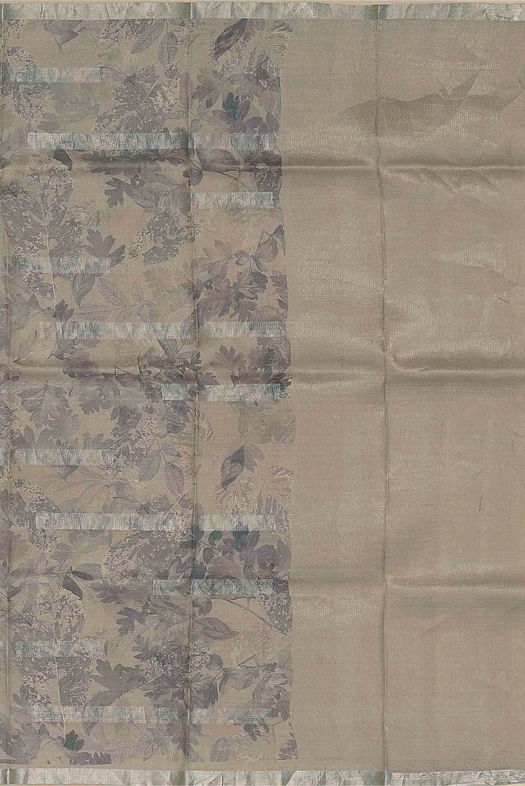 Beige Bhagalpuri Tussar Silk Saree