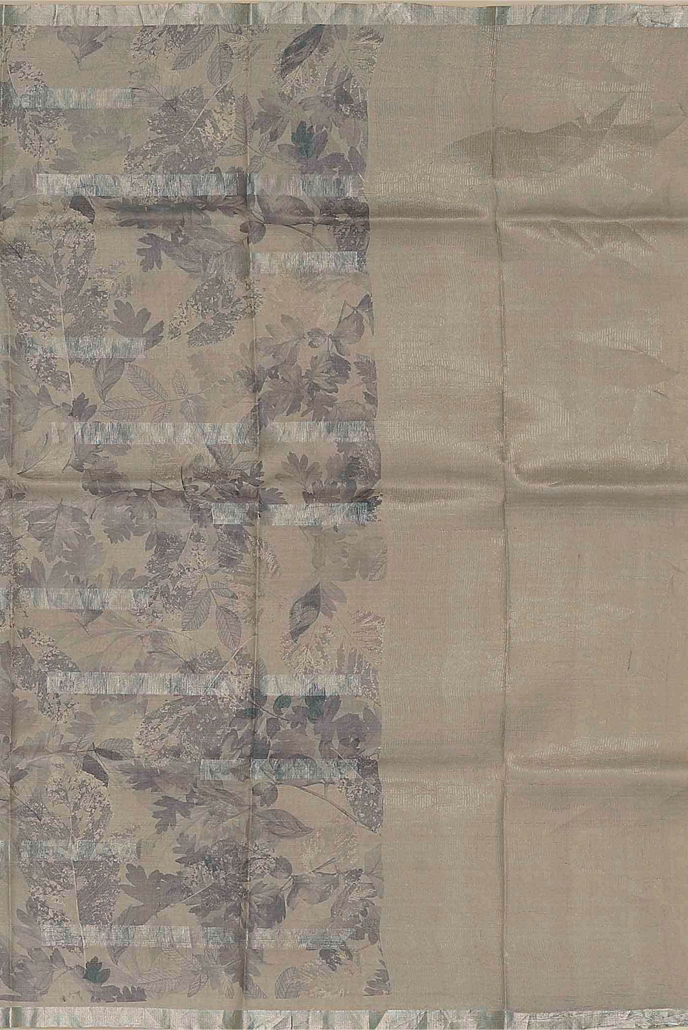 Beige Bhagalpuri Tussar Silk Saree