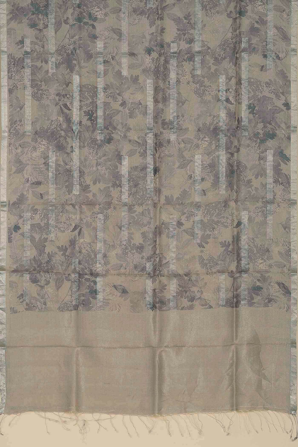 Beige Bhagalpuri Tussar Silk Saree