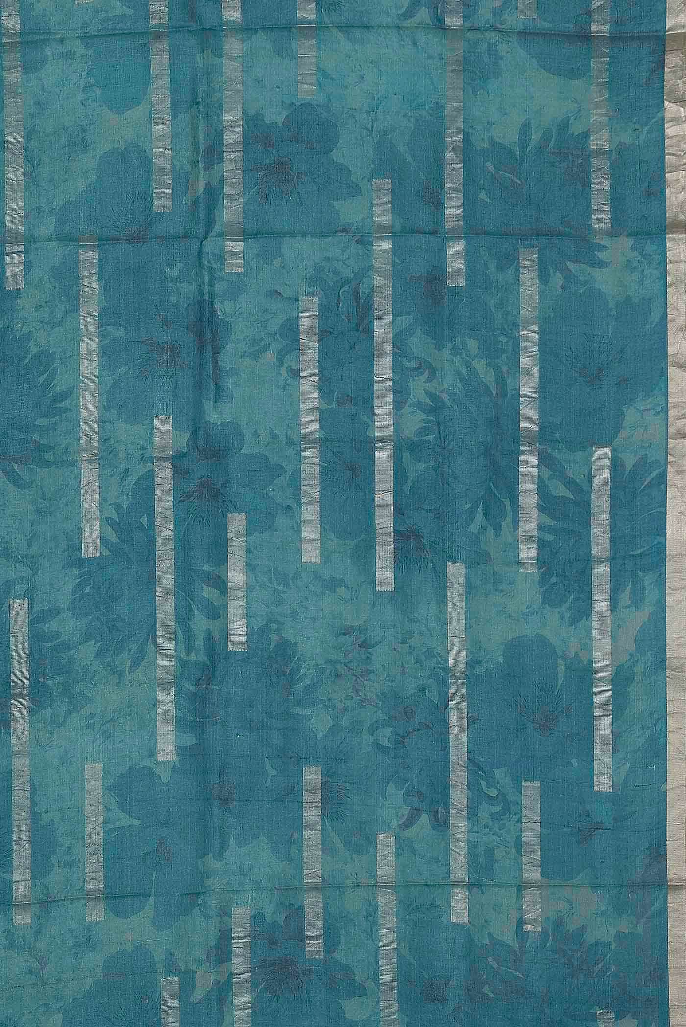 Blue Bhagalpuri Tussar Silk Saree
