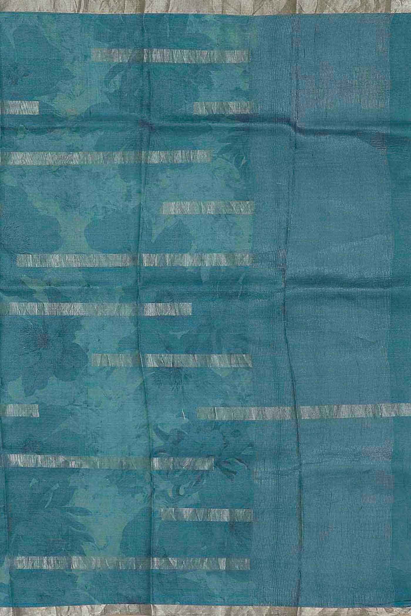 Blue Bhagalpuri Tussar Silk Saree