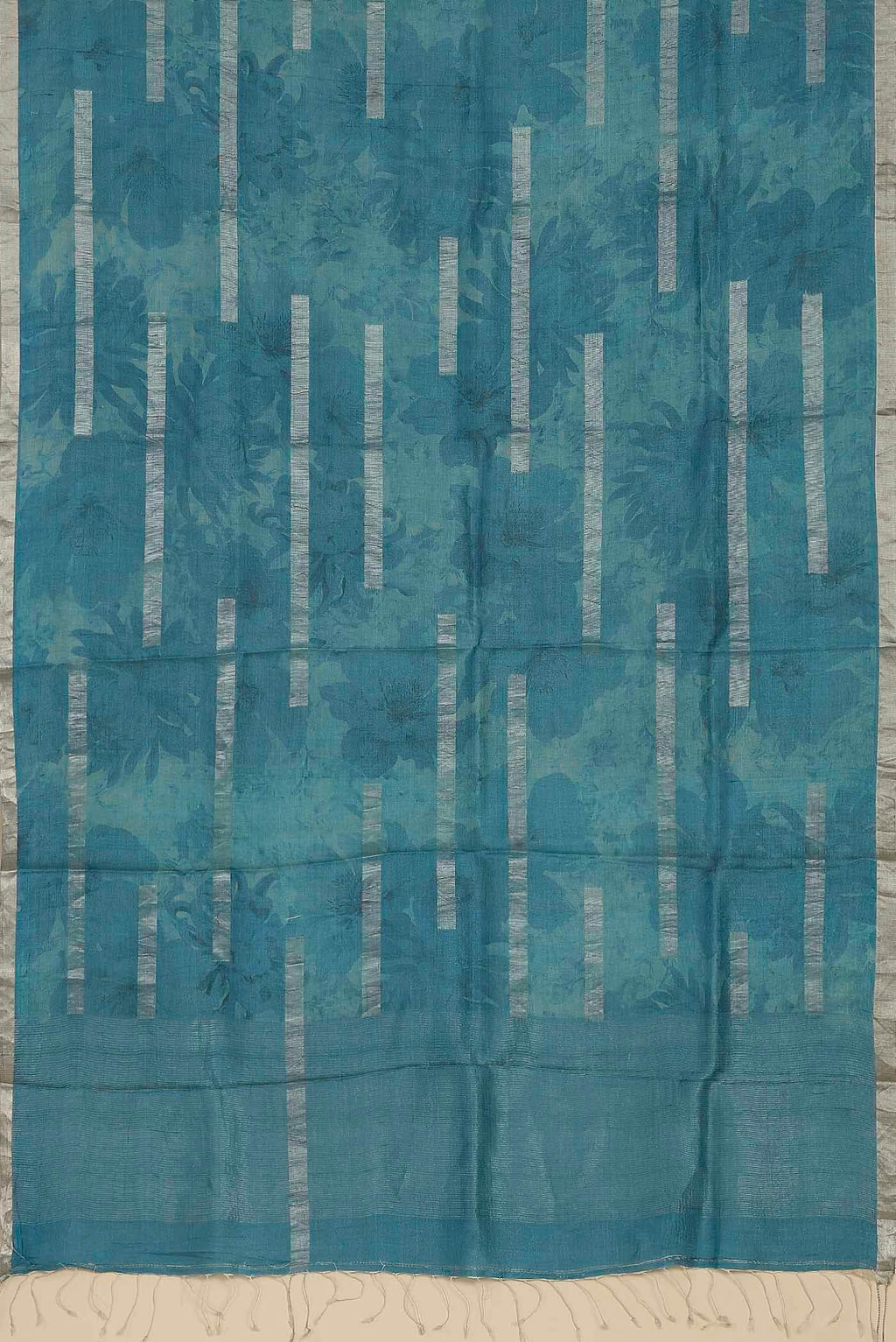 Blue Bhagalpuri Tussar Silk Saree