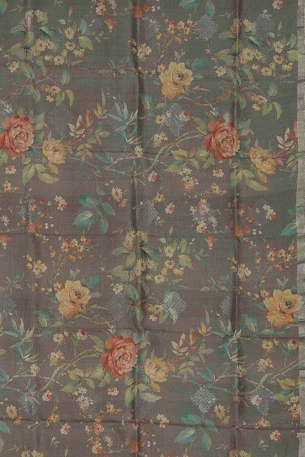 Brown Bhagalpuri Tussar Silk Saree
