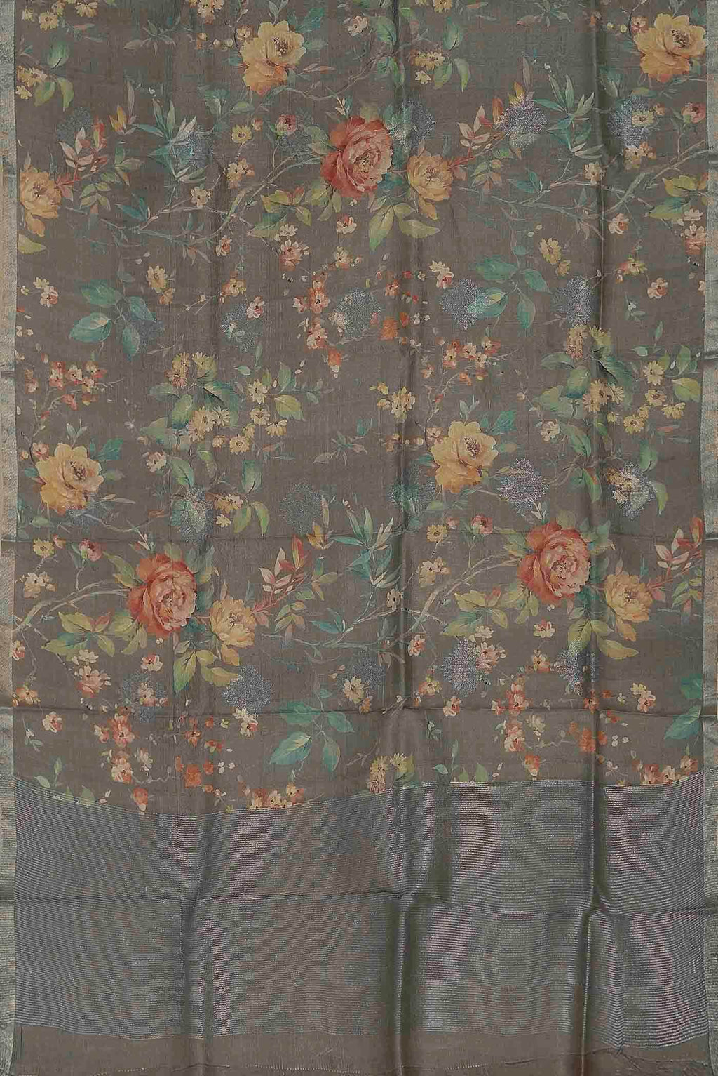 Brown Bhagalpuri Tussar Silk Saree