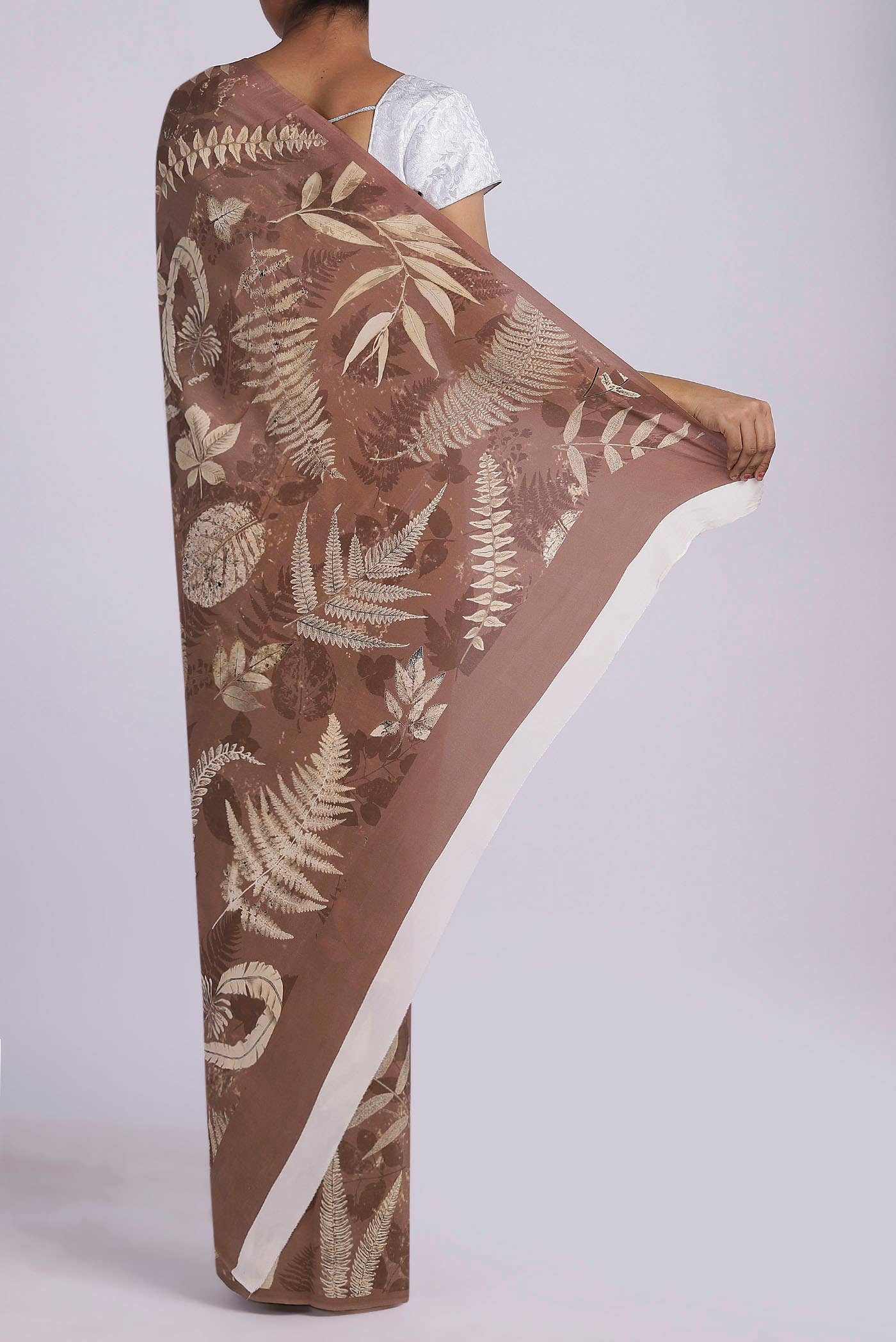 Mauve Crepe Saree