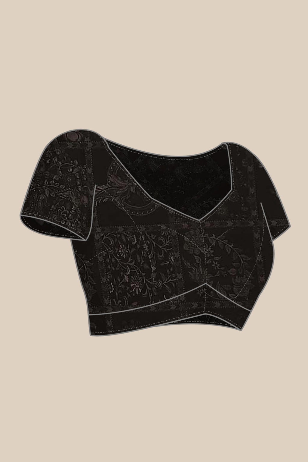 Black Mysore Crepe Saree