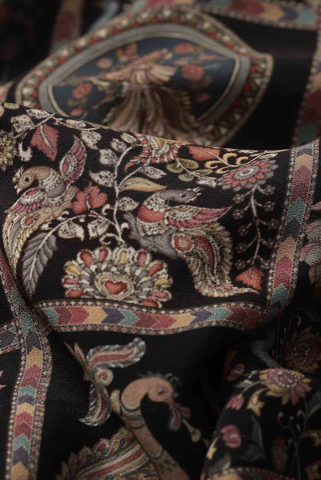 Black Mysore Crepe Saree