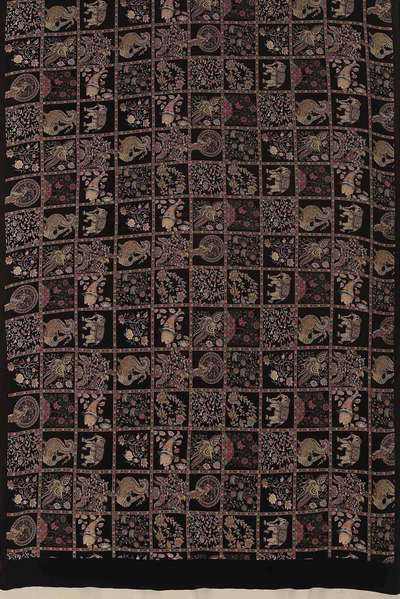 Black Mysore Crepe Saree
