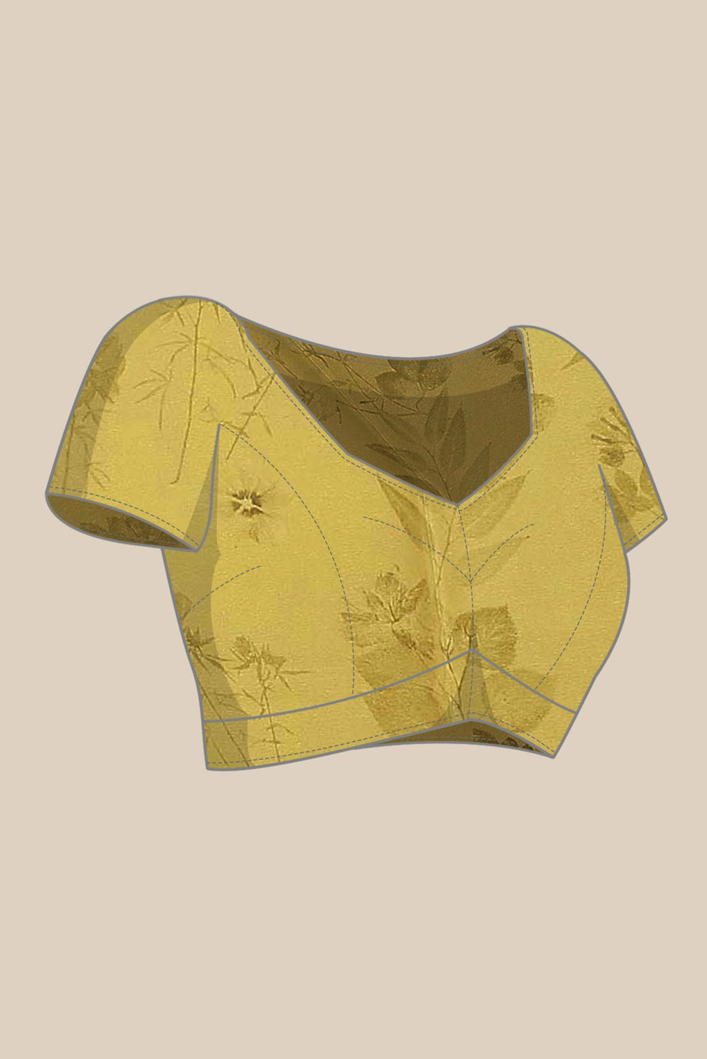 Yellow Crepe Saree