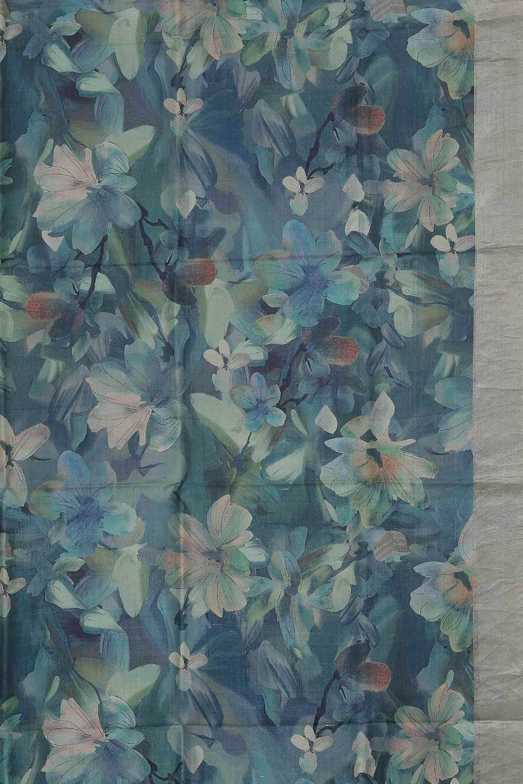 Blue Bhagalpuri Tussar Silk Saree
