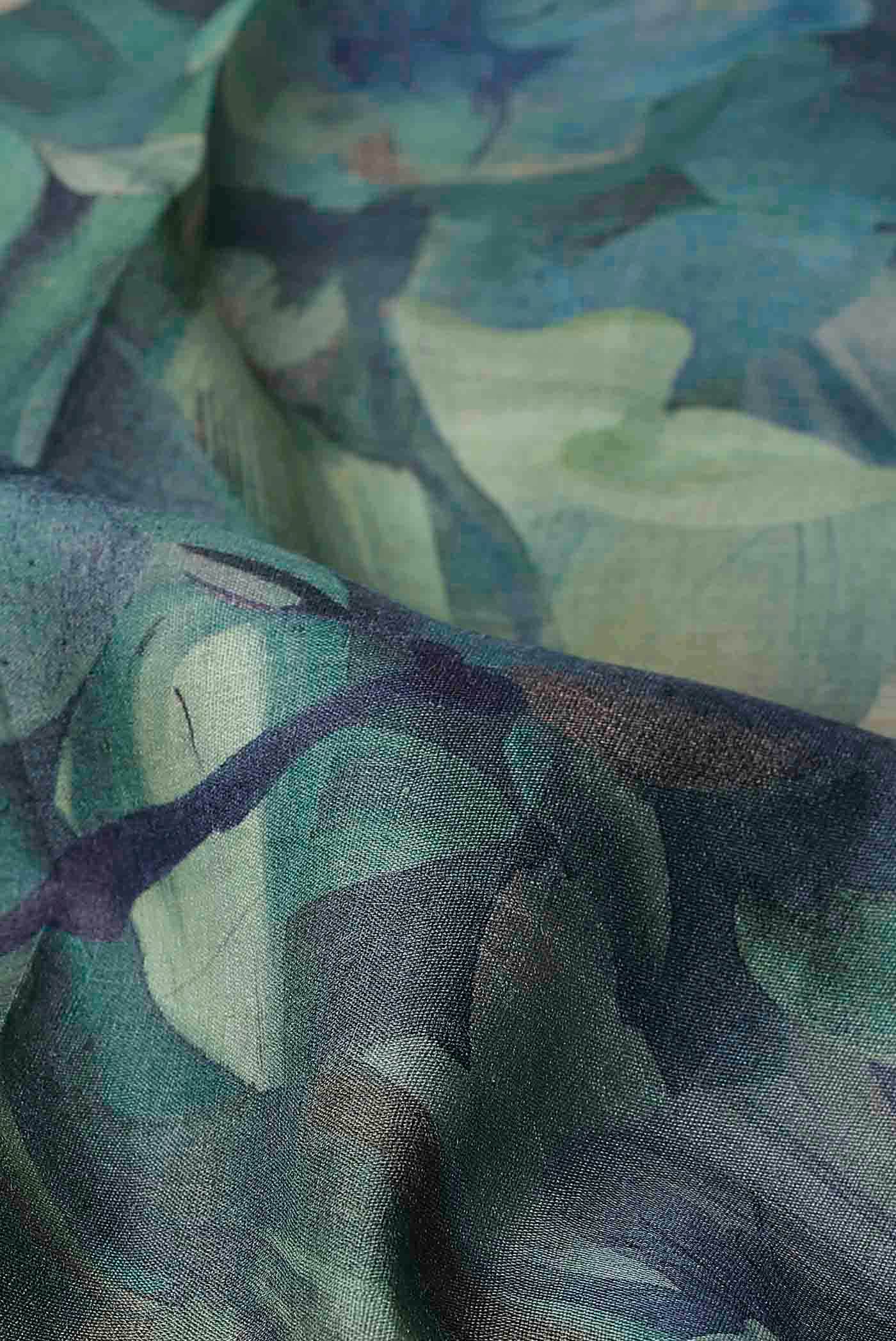 Blue Bhagalpuri Tussar Silk Saree