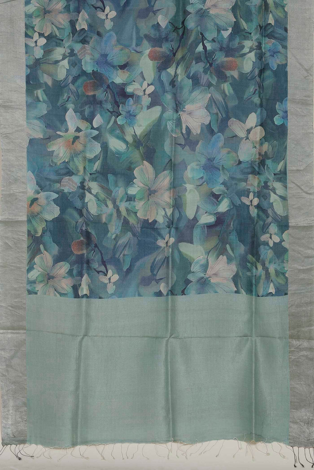 Blue Bhagalpuri Tussar Silk Saree