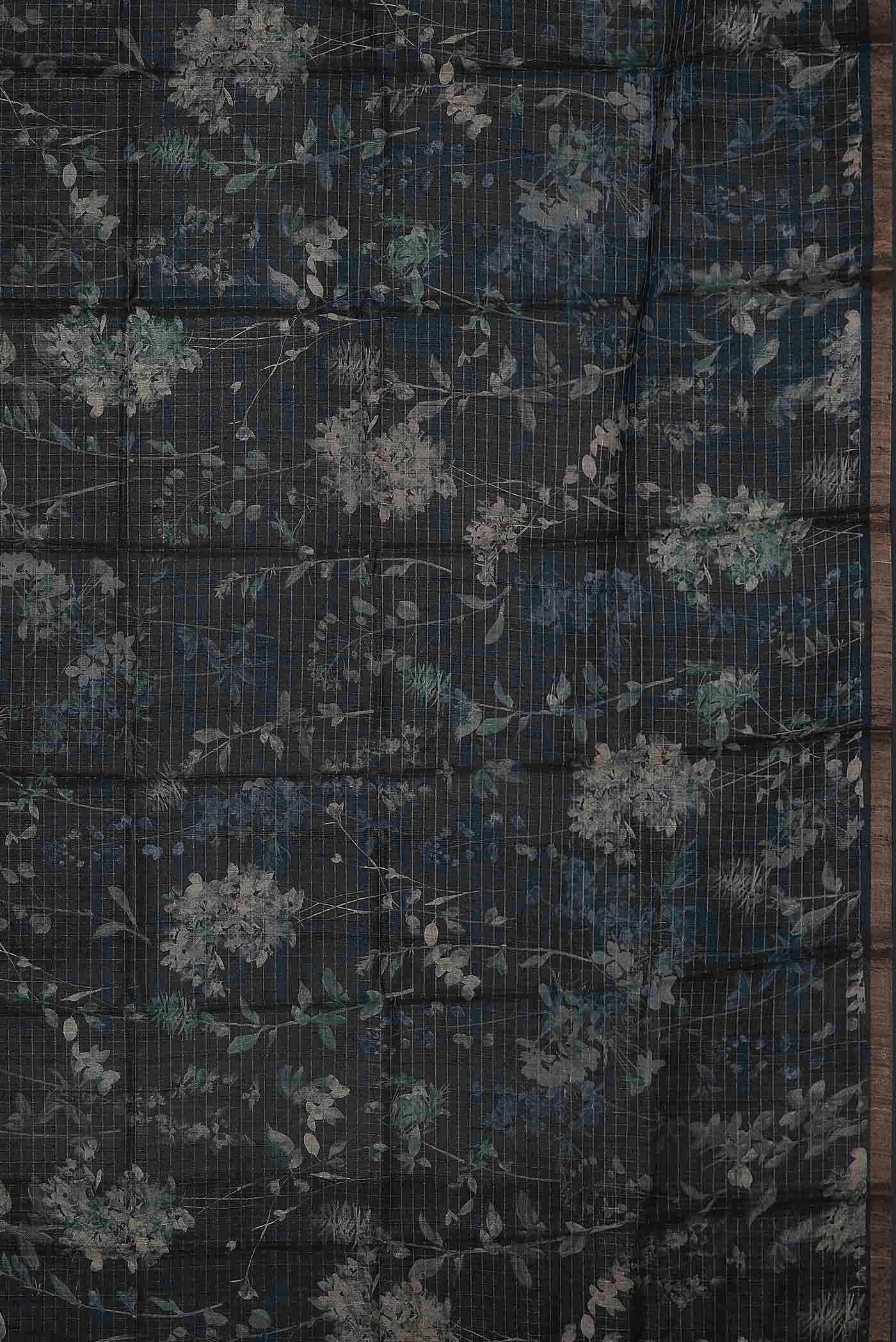 Blue Bhagalpuri Tussar Silk Saree