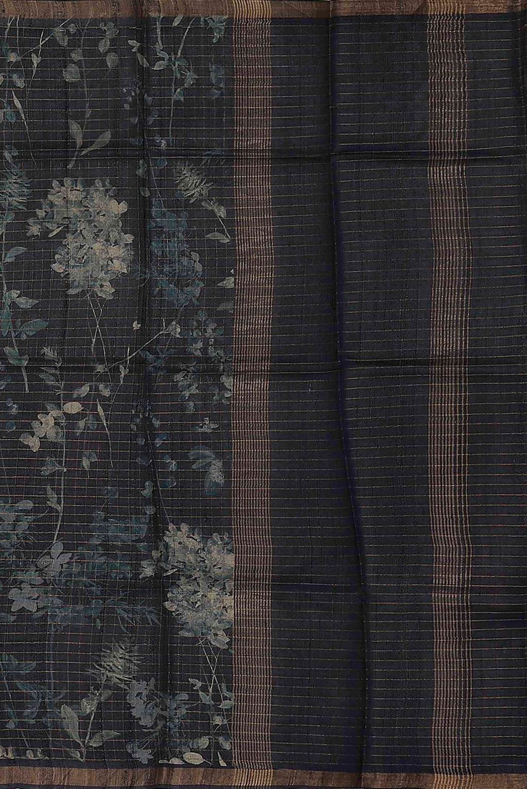 Blue Bhagalpuri Tussar Silk Saree
