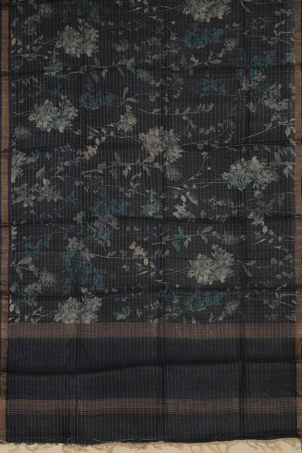 Blue Bhagalpuri Tussar Silk Saree