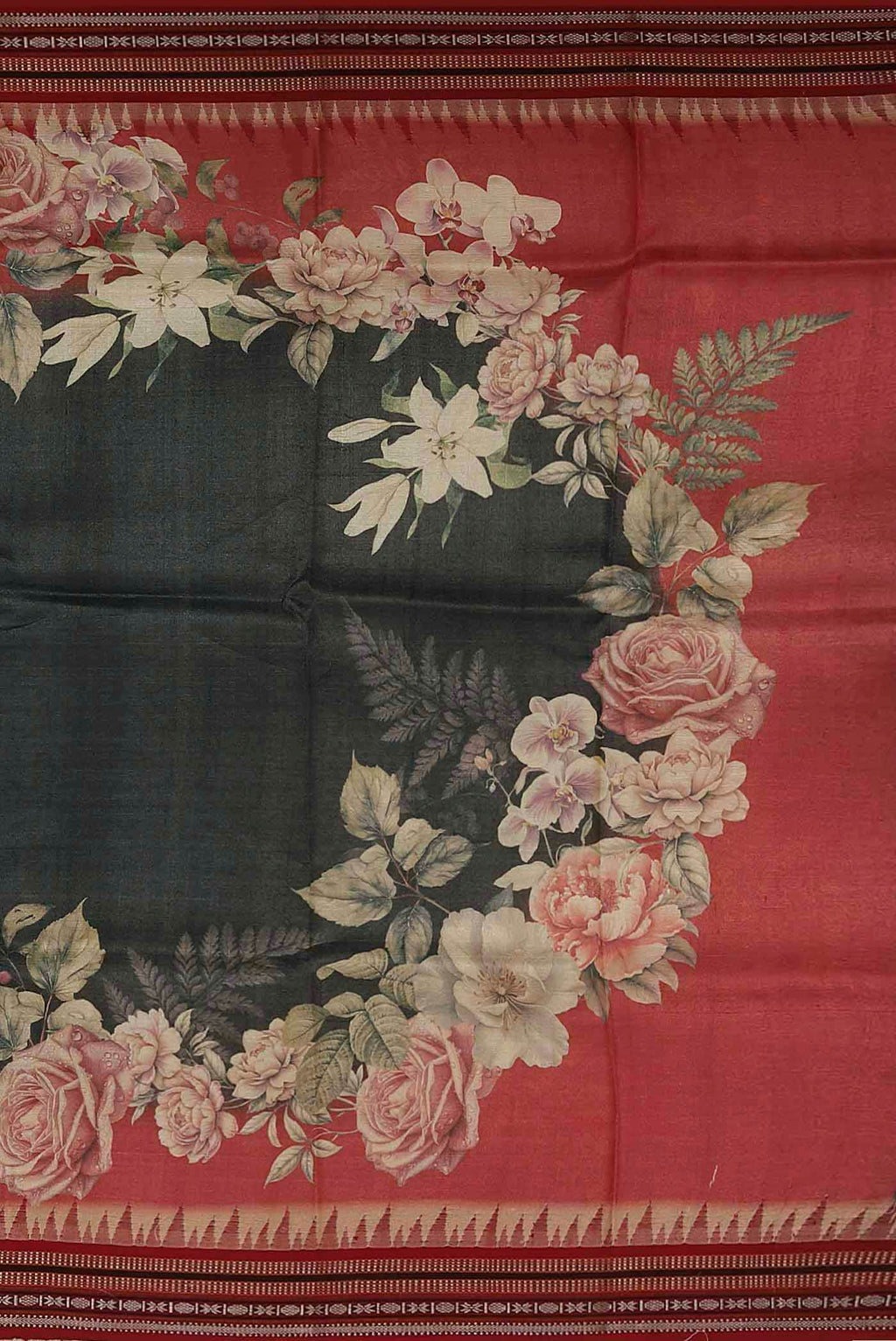 Black Bhagalpuri Tussar Silk Saree