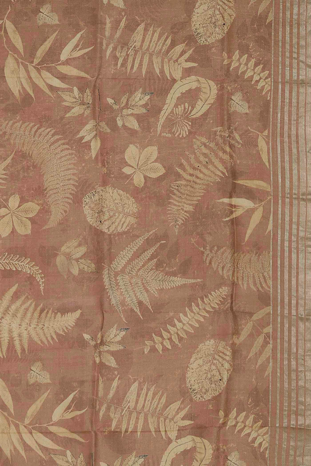 Peach Bhagalpuri Tussar Silk Saree