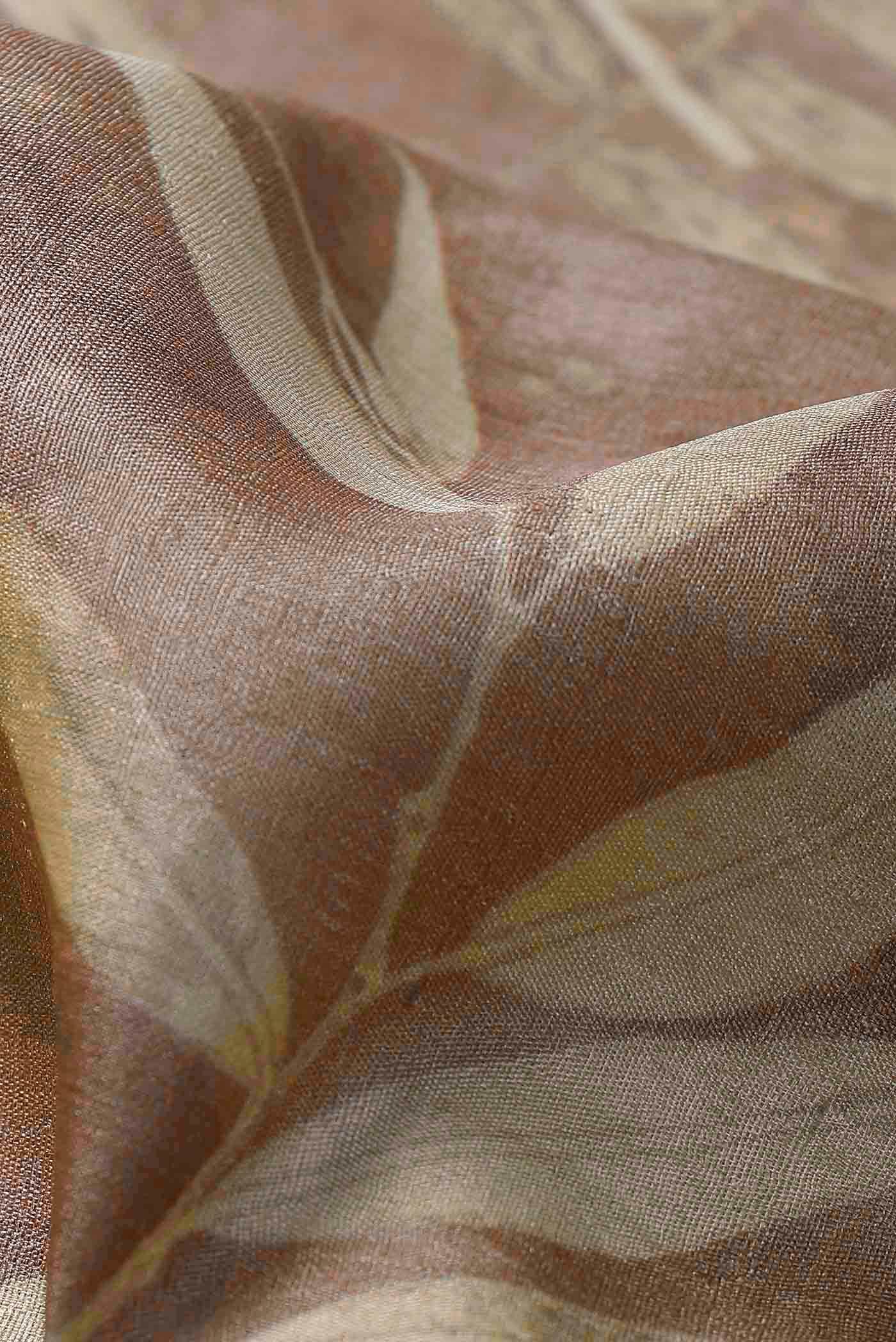 Peach Bhagalpuri Tussar Silk Saree