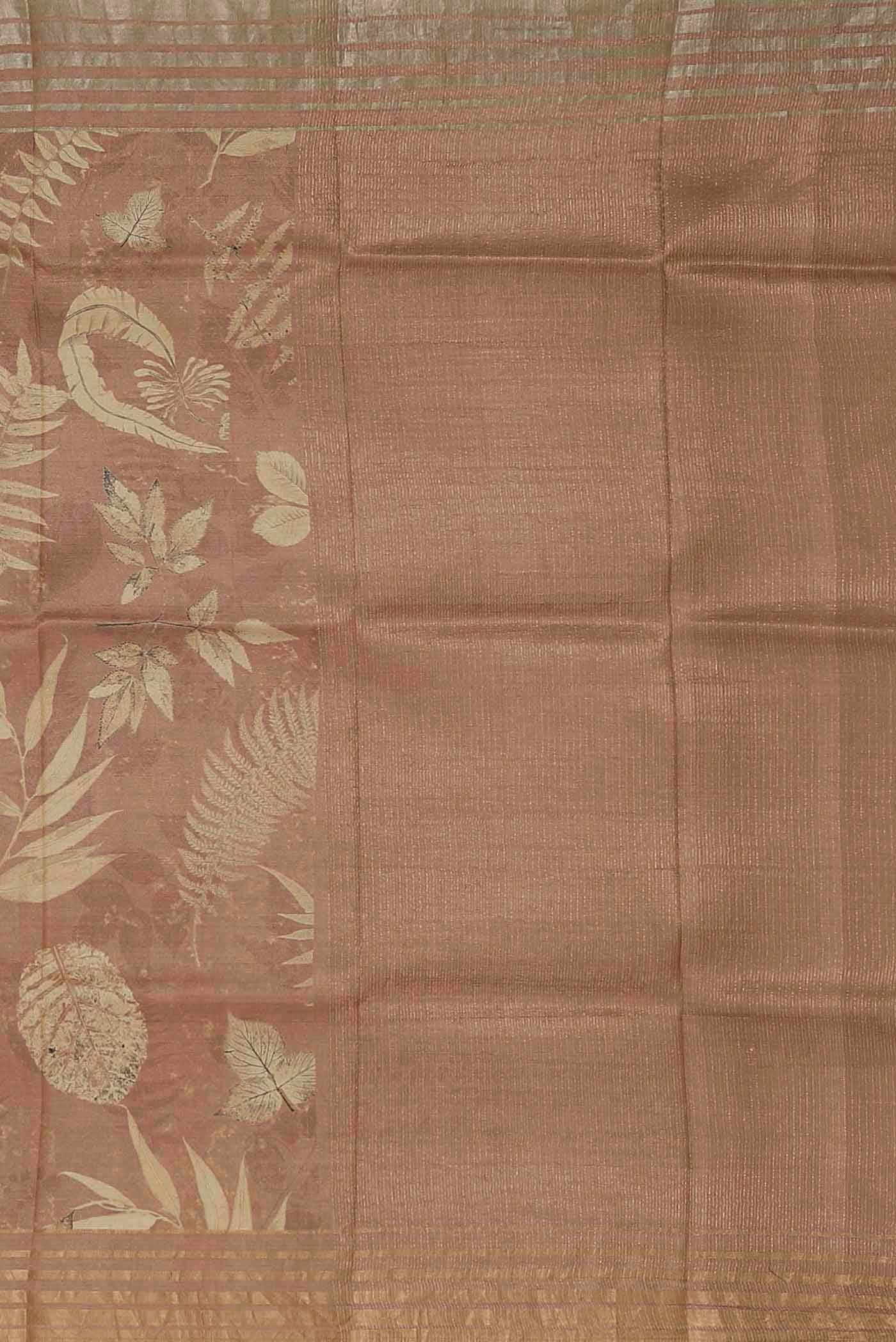Peach Bhagalpuri Tussar Silk Saree