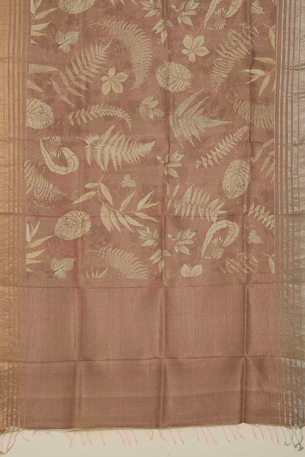 Peach Bhagalpuri Tussar Silk Saree