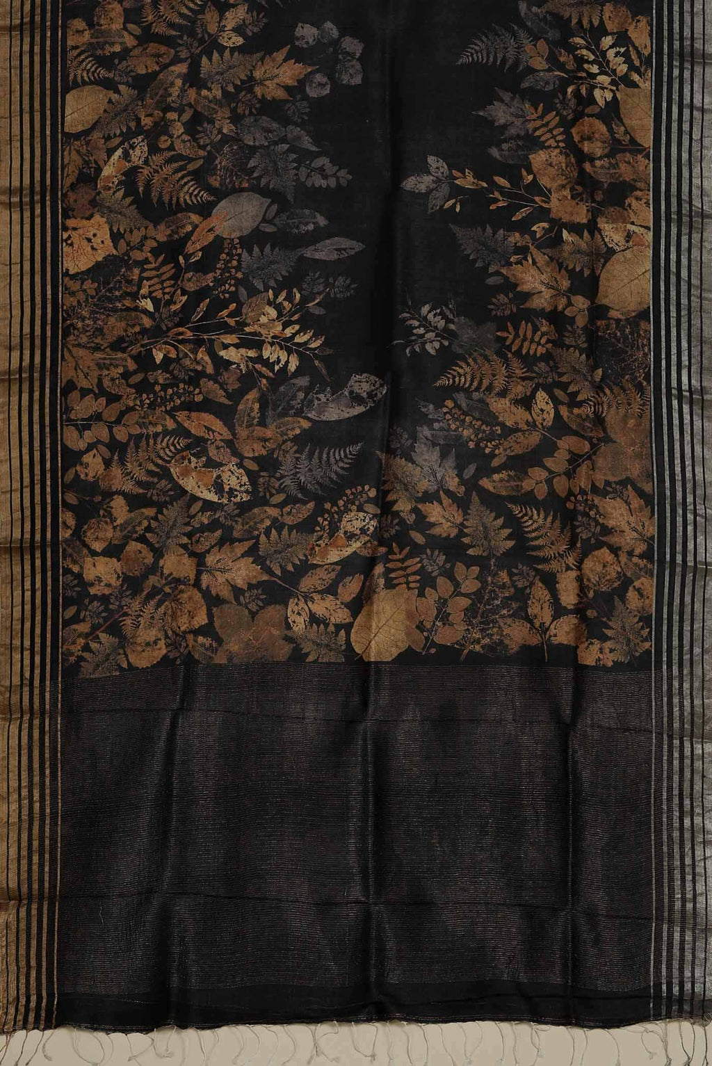 Black Bhagalpuri Tussar Silk Saree