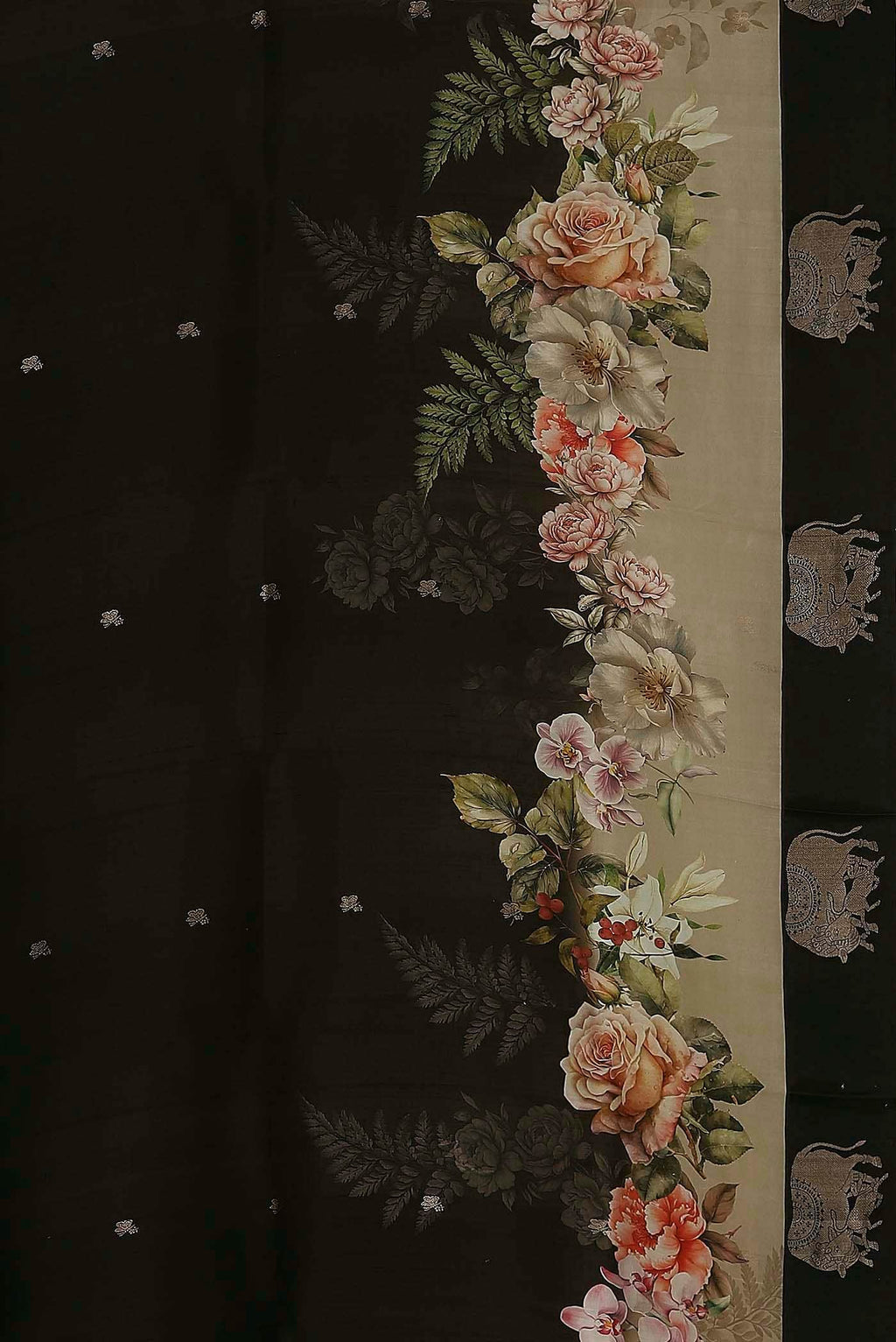 Black Bhagalpuri Tussar Silk Saree