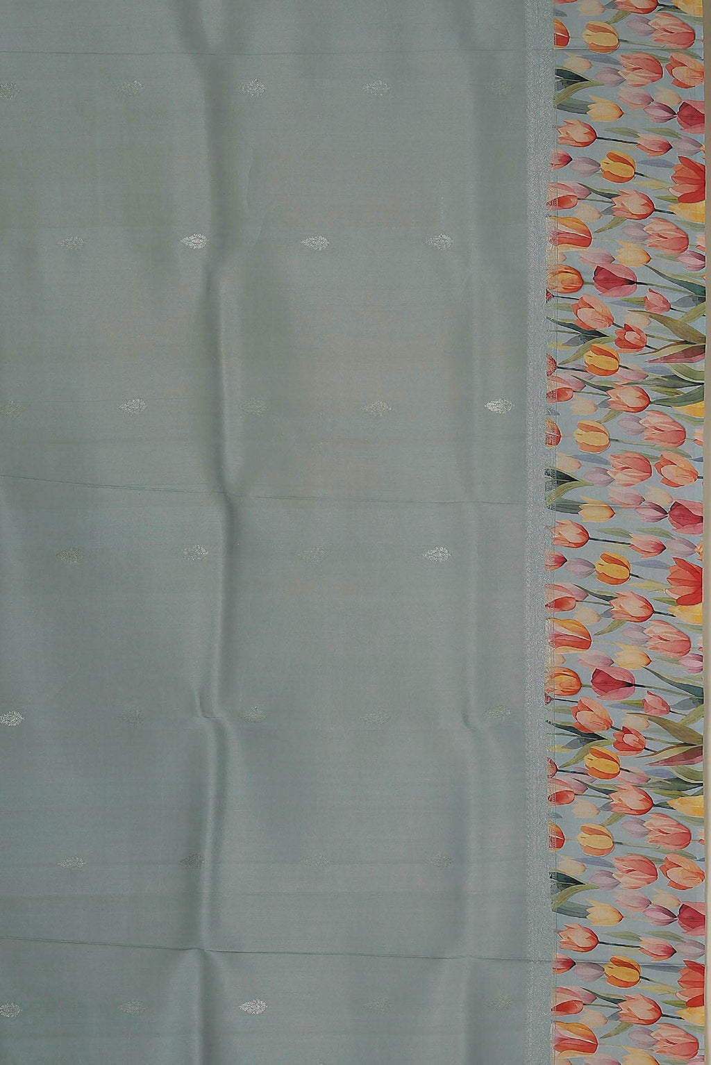 Grey Bhagalpuri Tussar Silk Saree