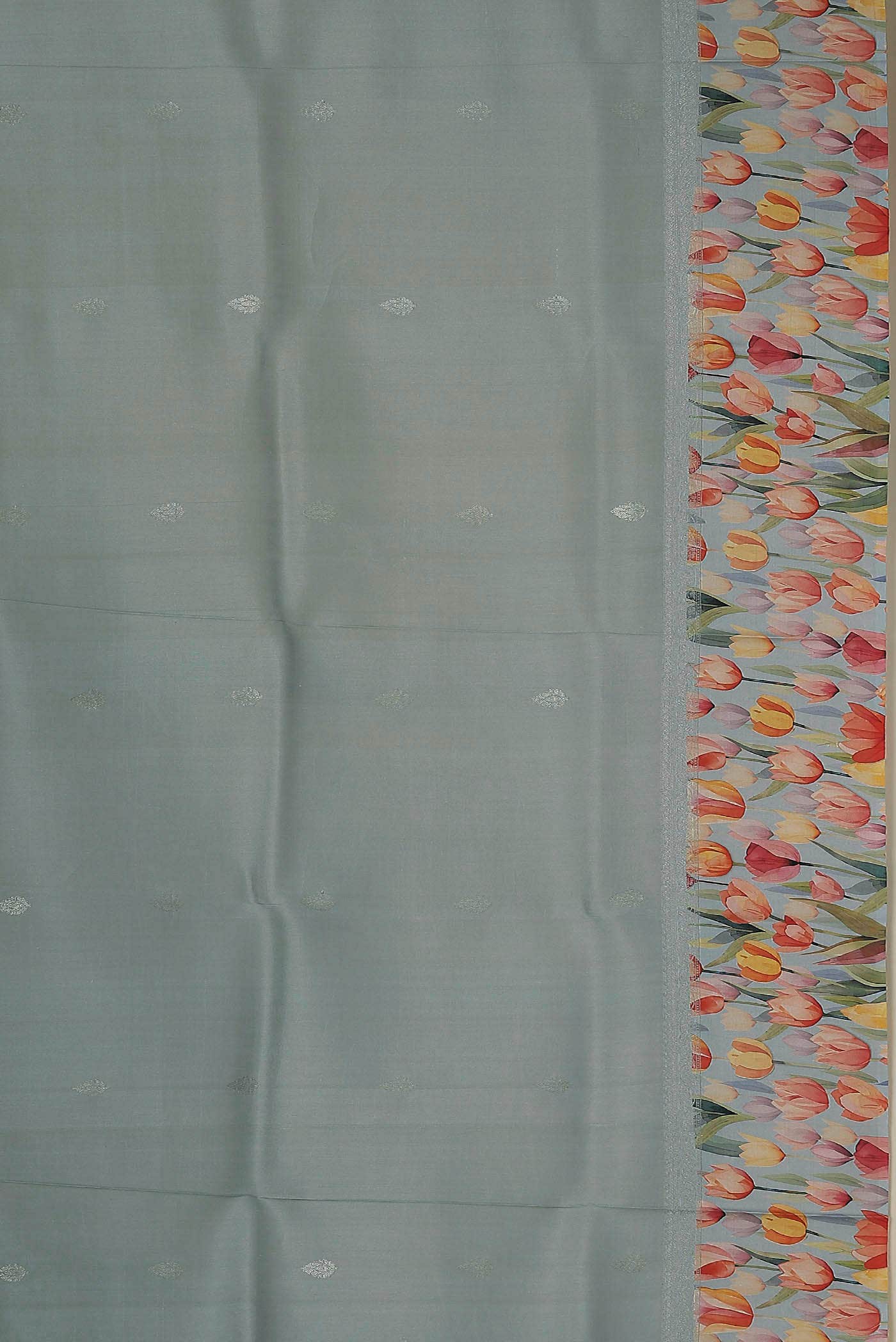 Grey Bhagalpuri Tussar Silk Saree