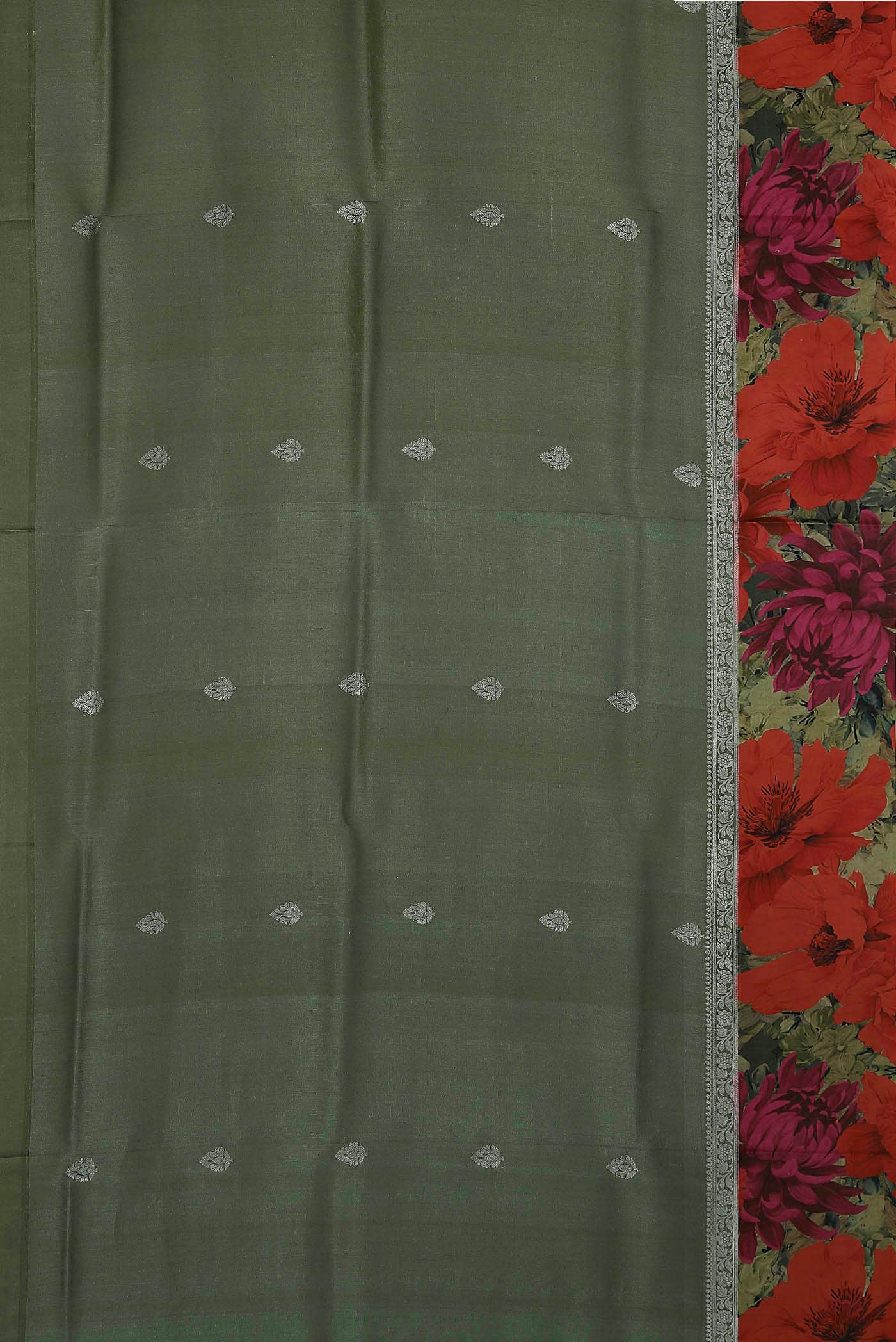 Green Tussar Silk Saree