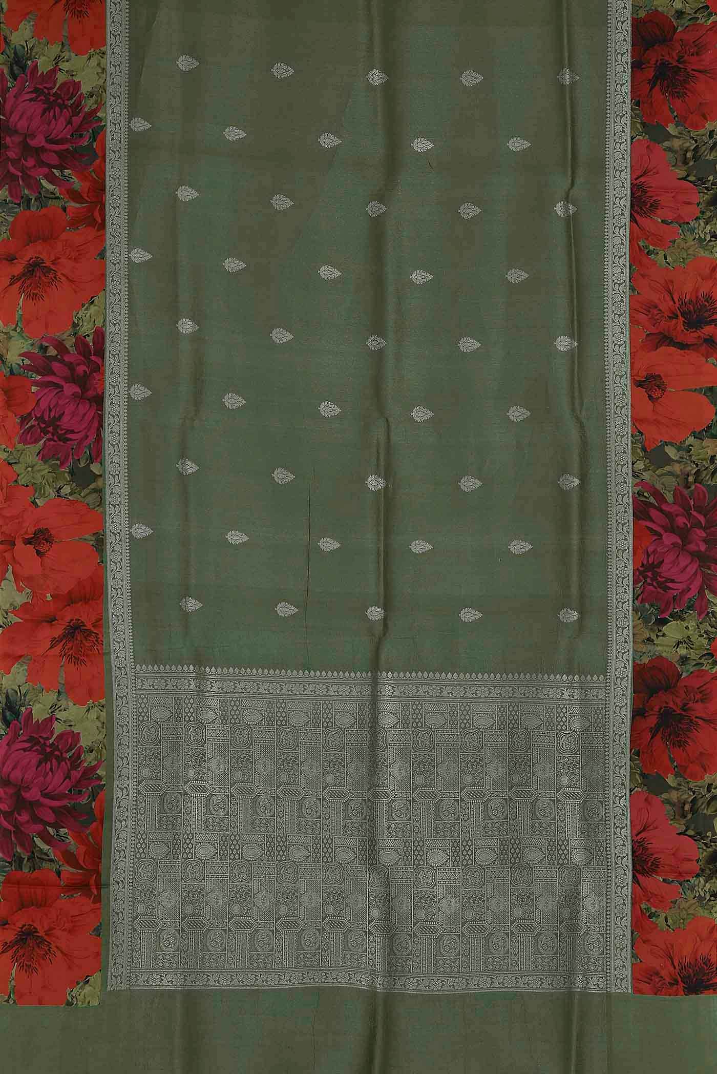 Green Tussar Silk Saree