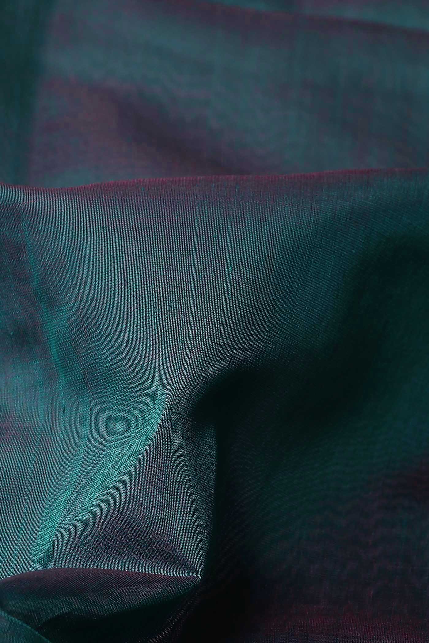 Blue with Pink Dual Tone Maheshwari Silk Cotton Saree