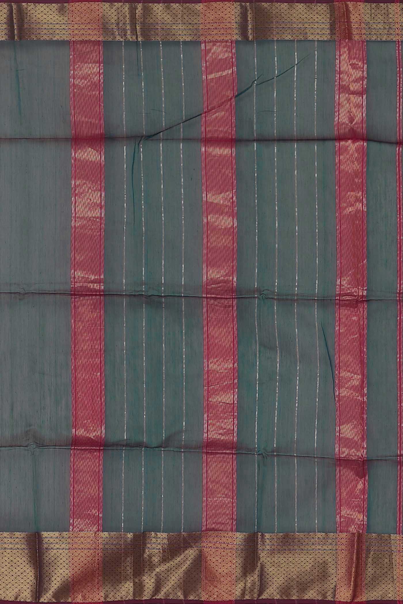 Blue with Pink Dual Tone Maheshwari Silk Cotton Saree