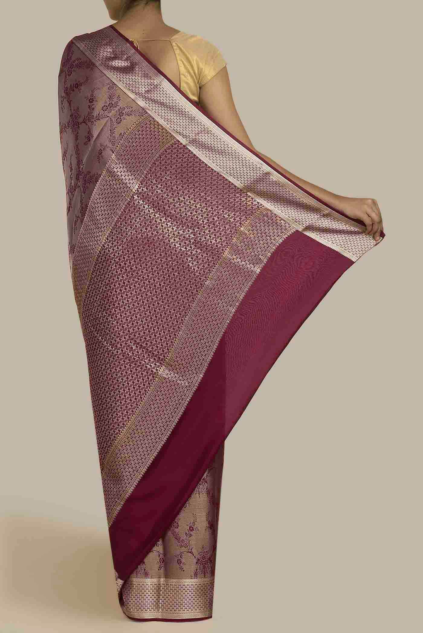 Multi Mysore Crepe Saree