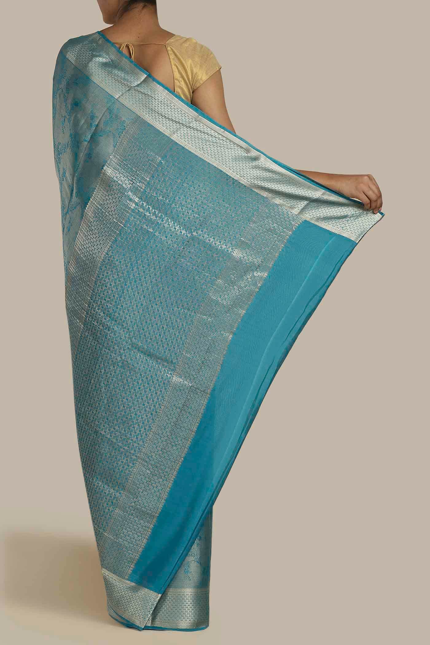 Multi Mysore Crepe Saree