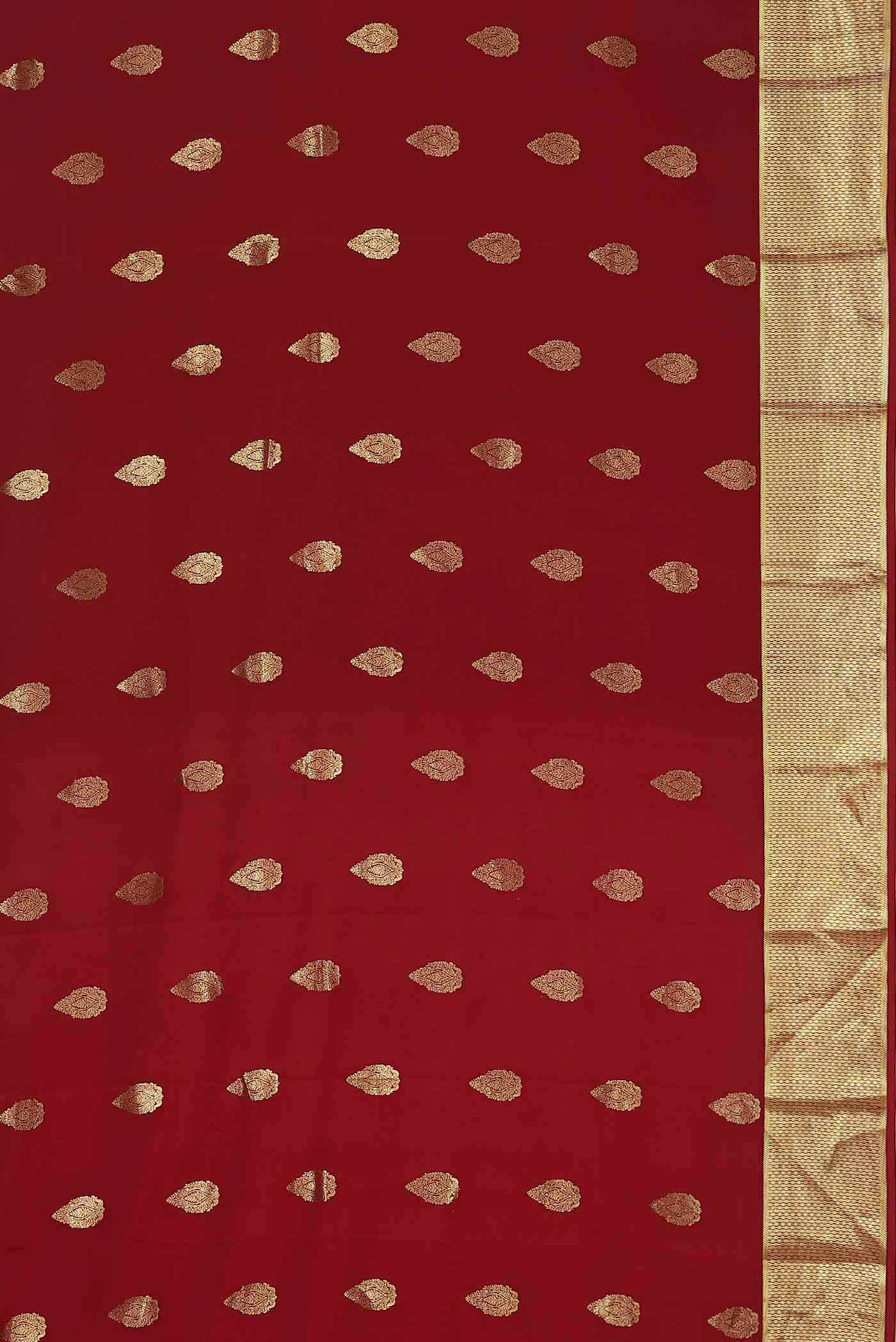 Red Mysore Crepe Saree