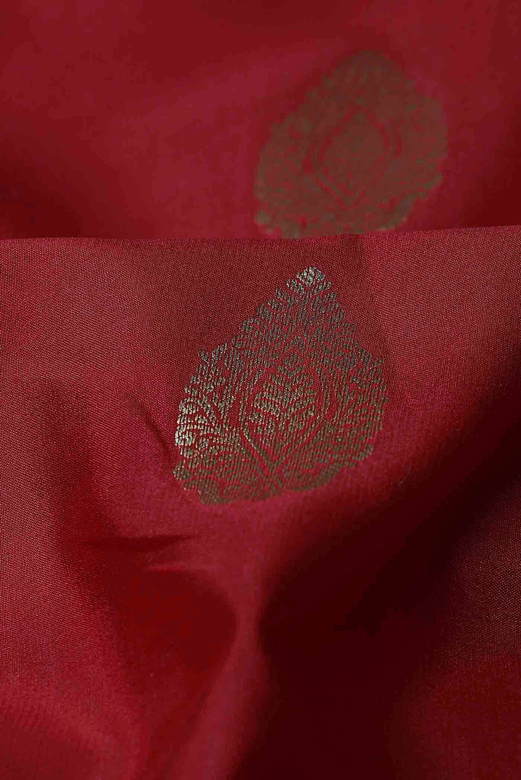 Red Mysore Crepe Saree