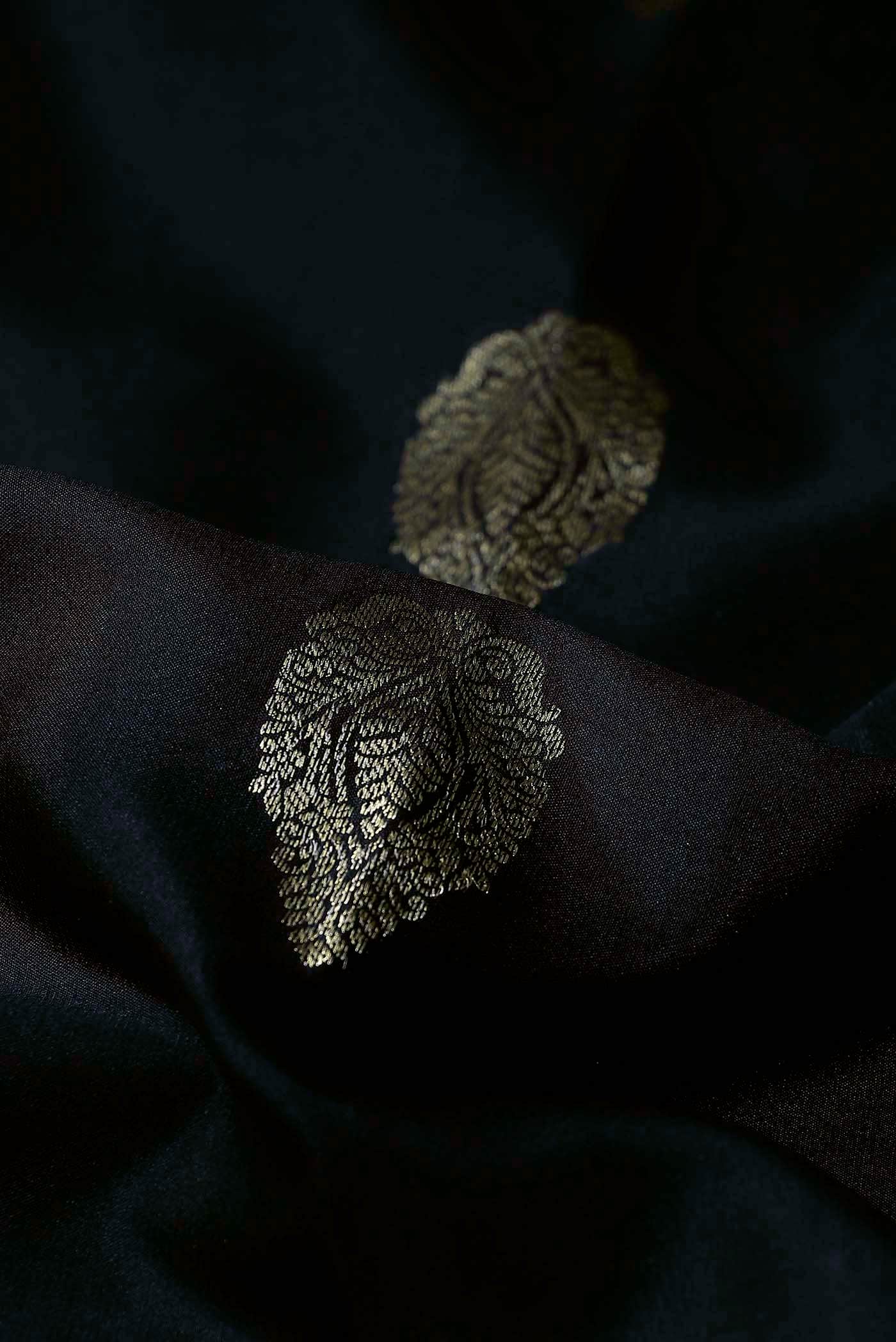 Black Mysore Crepe Saree