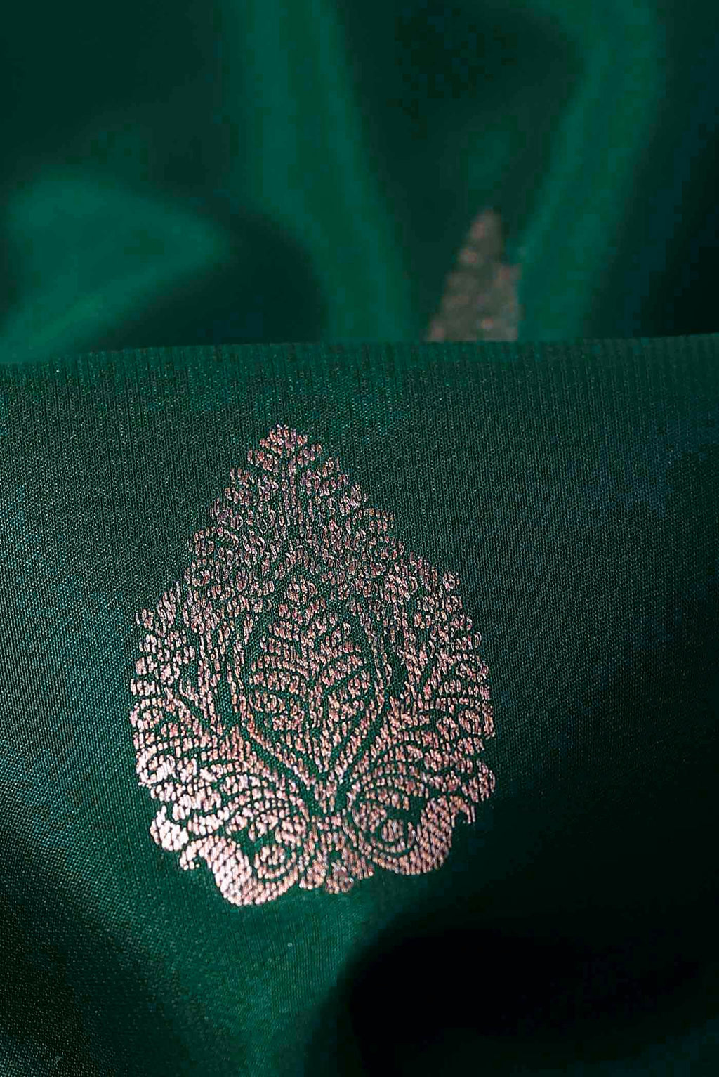 Bottle Green Mysore Crepe Saree