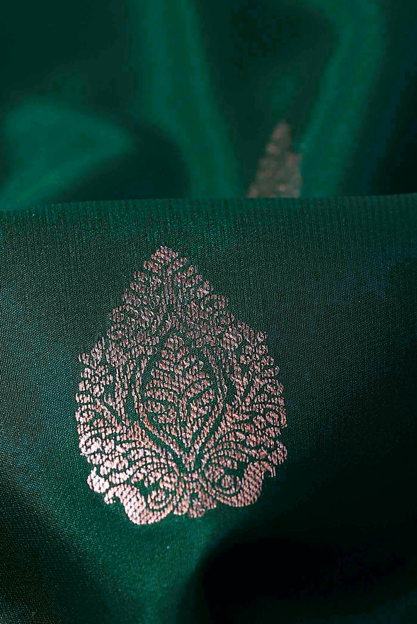 Bottle Green Mysore Crepe Saree